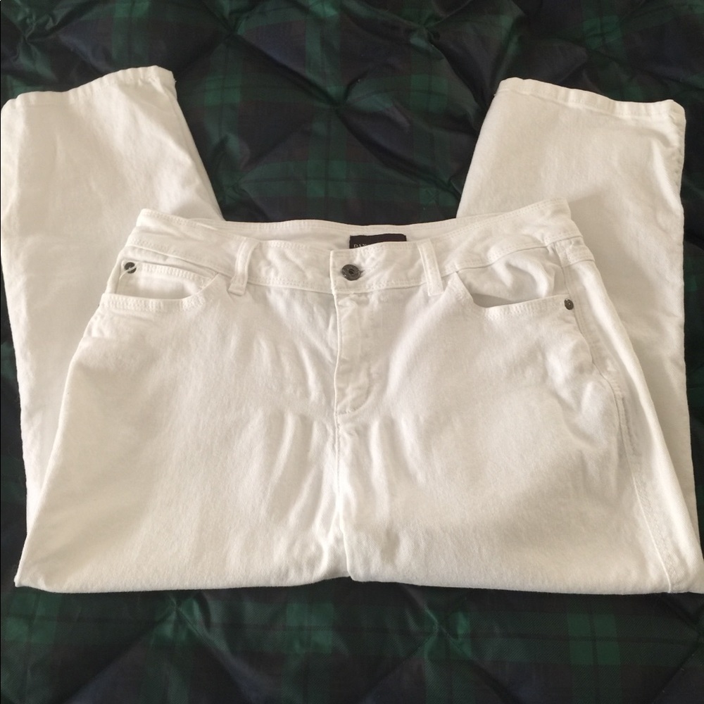 Dana Buchaman White Denim Crops